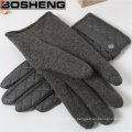 Зимние кожаные теплые перчатки, трикотажные мужские перчатки из бархатной кашемировой ткани
